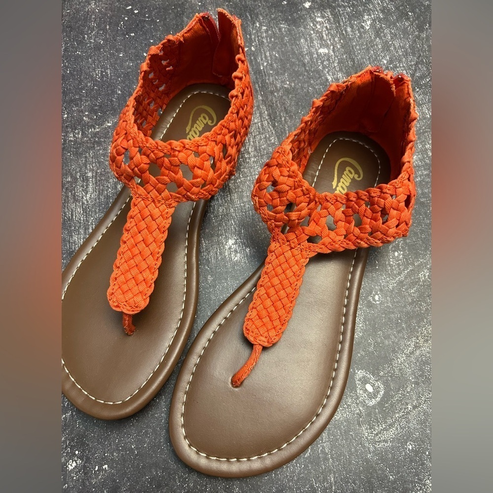 Candie's Orange Braided Sandals